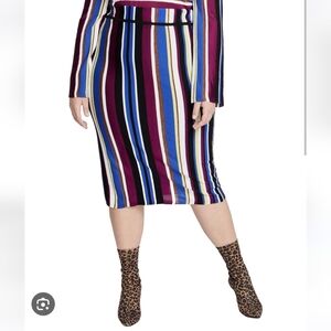 Rachel Roy striped midi‎ pencil skirt